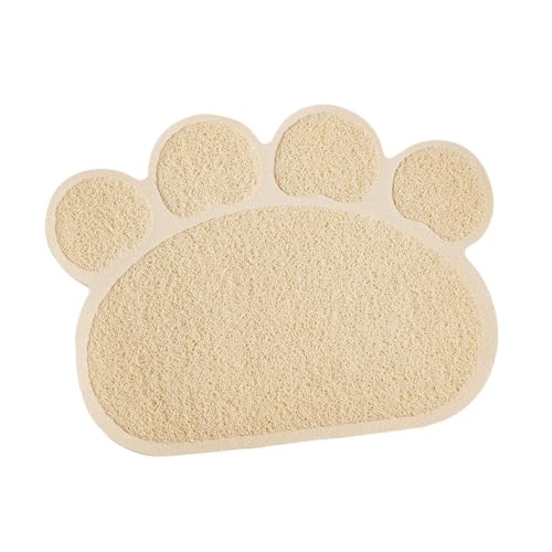 Fenteer Katzentoilette-Matte, Hundefutter-Matte, Napfunterlage, Haustierzubehör, Futternapf-Matte, Futter-Tischset für Kätzchen, einfacher zu reinigen, Beige von Fenteer