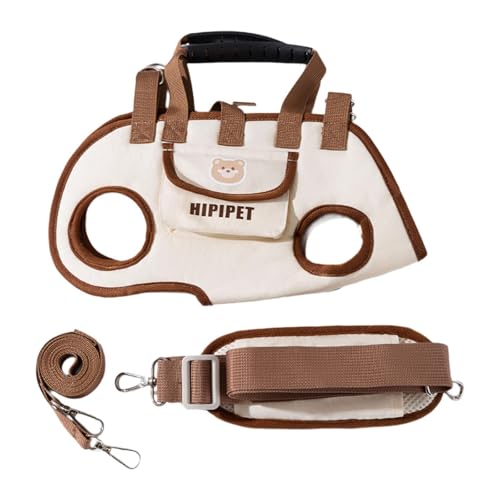 Fenteer Katzenträger Handtasche süße vielseitige atmungsaktive Oxford -Stoff Hund Wanderbeutel Hundegurte für Reisen im Freien Wandercamping, Braun XL von Fenteer