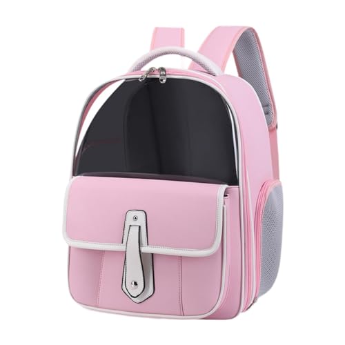 Fenteer Katzentrage-Rucksack, Reisetasche, atmungsaktiv, für Katzen, Hunde und Kleintiere, tragbarer Haustier-Reiseträger für Spaziergänge im Freien, ROSA von Fenteer