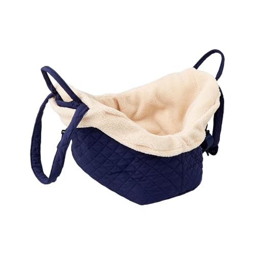 Fenteer Katzentragetasche, weiche Reisetasche für Kätzchen, warm, große Kapazität, Haustierbedarf, Handtragetasche für Welpen, Kätzchen, Navy Blau von Fenteer