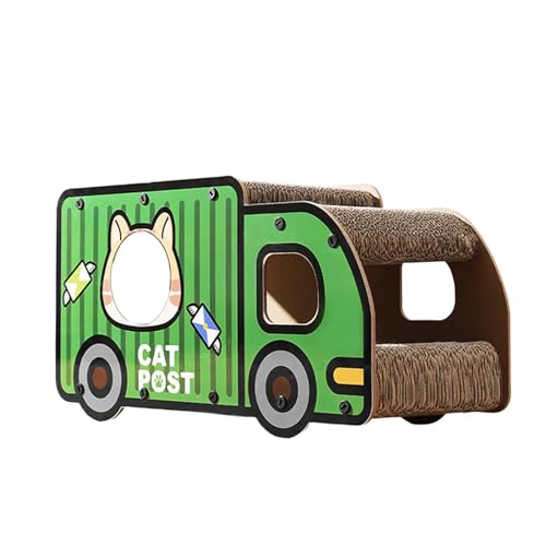 Fenteer LKW-Katzenhaus-Kratzbrett, Katzenkratzbrett, Wellpappe-Kratzpad, Heimtierbedarf für kleine und mittelgroße Katzen, Lastwagen von Fenteer