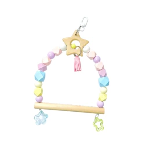 Fenteer Papageienkau Spielzeug Vogelkäfig Hängende Ringe Haustier Hanging Ladder Bridge Hängematte Käfig Spielzeug Cockatiels Sittiche Kleine Vögel, Stern von Fenteer