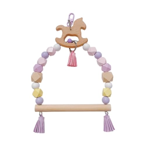 Fenteer Papageienkau Spielzeug Vogelkäfig Hängende Ringe Haustier Hanging Ladder Bridge Hängematte Käfig Spielzeug Cockatiels Sittiche Kleine Vögel, Trojaner von Fenteer