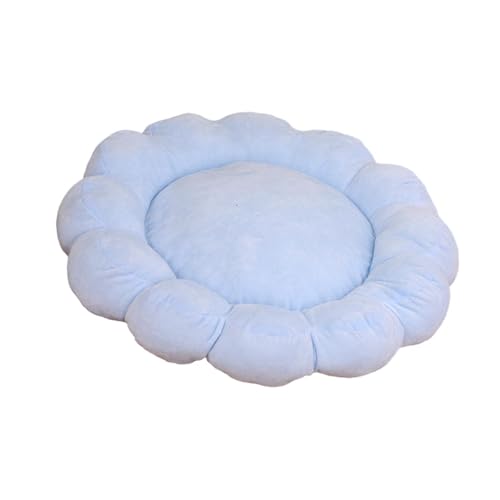 Fenteer Petals Katzenbett, kleines Hundebett, rutschfeste Unterseite, maschinenwaschbar, weiches Haustier-Nistbett, Haustier-Isomatte für Zwergspitzpudel, Blau von Fenteer