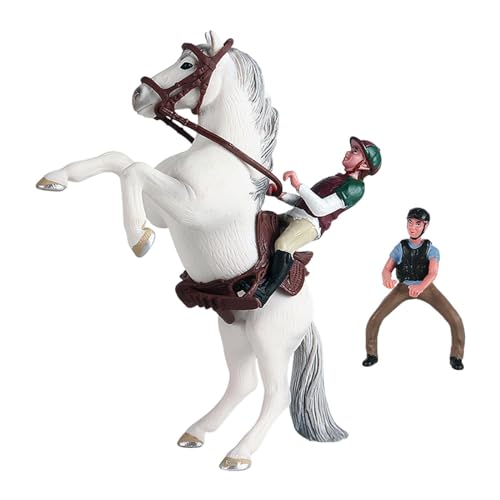 Fenteer Pferde-Actionfigur, Pferdemodell mit Sattel, PVC-Spielset, Miniatur, Schreibtisch-Dekor, Wildtier-Statue, Lernspielzeug für Kinder ab 3 Jahren, Stil F von Fenteer