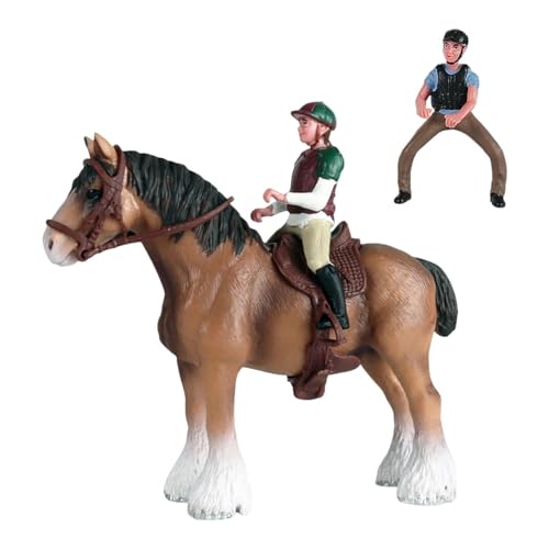 Fenteer Pferde-Actionfigur, Pferdemodell mit Sattel, PVC-Spielset, Miniatur, Schreibtisch-Dekor, Wildtier-Statue, Lernspielzeug für Kinder ab 3 Jahren, Stil b von Fenteer