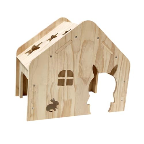 Fenteer Spielhütte für Kleintiere, Meerschweinchenhaus aus Holz, Kleintierhaus, Lebensraum für Hamster, D von Fenteer