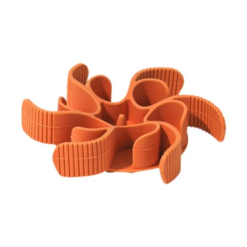 Fenteer Spiral Slow Feeder Insert Licking Matte für Hunde Katzen, tragbares, langsames Futtertraining, langsame Fütterungsmatte für kleine mittelgroße große, Orange von Fenteer