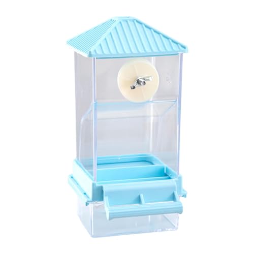 Fenteer Vogelfutterleiter Papageifutter Feeder -Leckschutz Anti -Spritzkäfigzubehör Hängende Fütterungsstation für Wellenloser Lovebirds, Blau von Fenteer