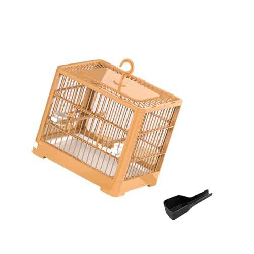 Fenteer Vogelkäfig, Papageienkäfig mit Futternapf, Vogelkäfig, Vogeltransportkäfig, für Unzertrennliche, Sittiche, kleine Vögel, Aras, Orange von Fenteer