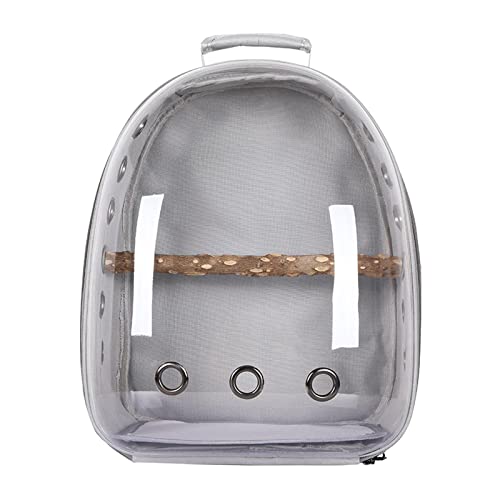 Fenteer Vogelträgerkäfig Schultertasche Haustier Papagei Travel Clear Rucksack - Grau von Fenteer