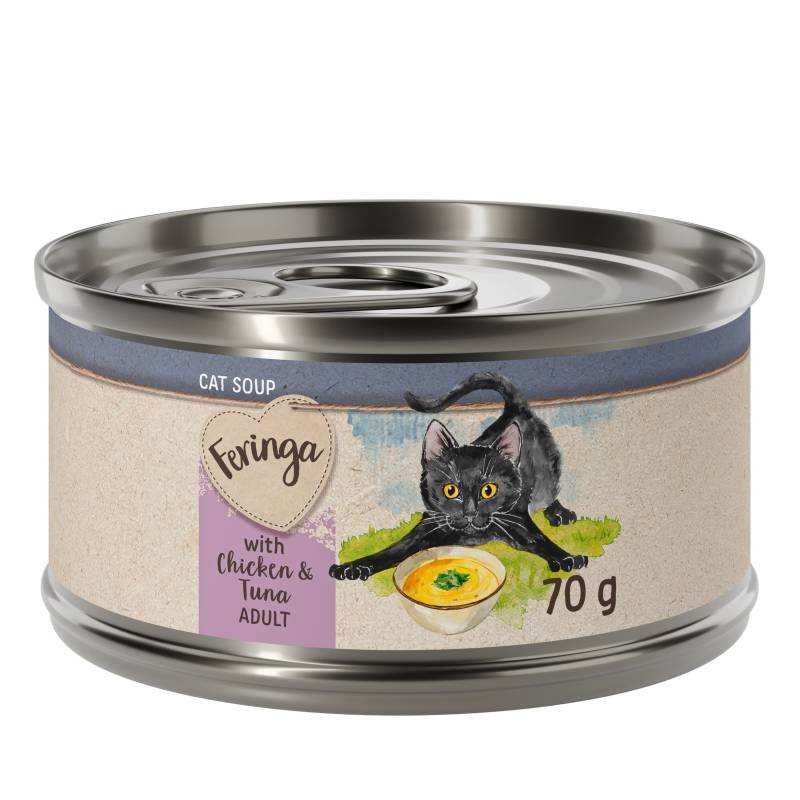 10 + 2 Gratis! Feringa Katzensuppe 12 x 70 g - Huhn und Thunfisch von Feringa