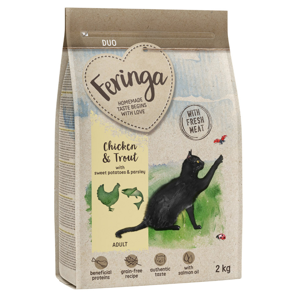 2 + 1 gratis! 3 x 2 kg Feringa Trockenfutter Feringa Adult Duo Huhn mit Forelle - 2 kg von Feringa