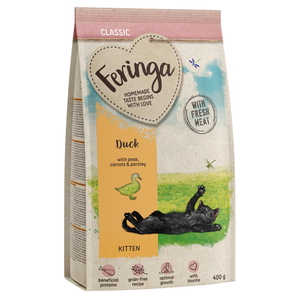 2 + 1 gratis! 3 x 400g Feringa Trockenfutter Feringa Kitten Classic Ente - 400 g von Feringa