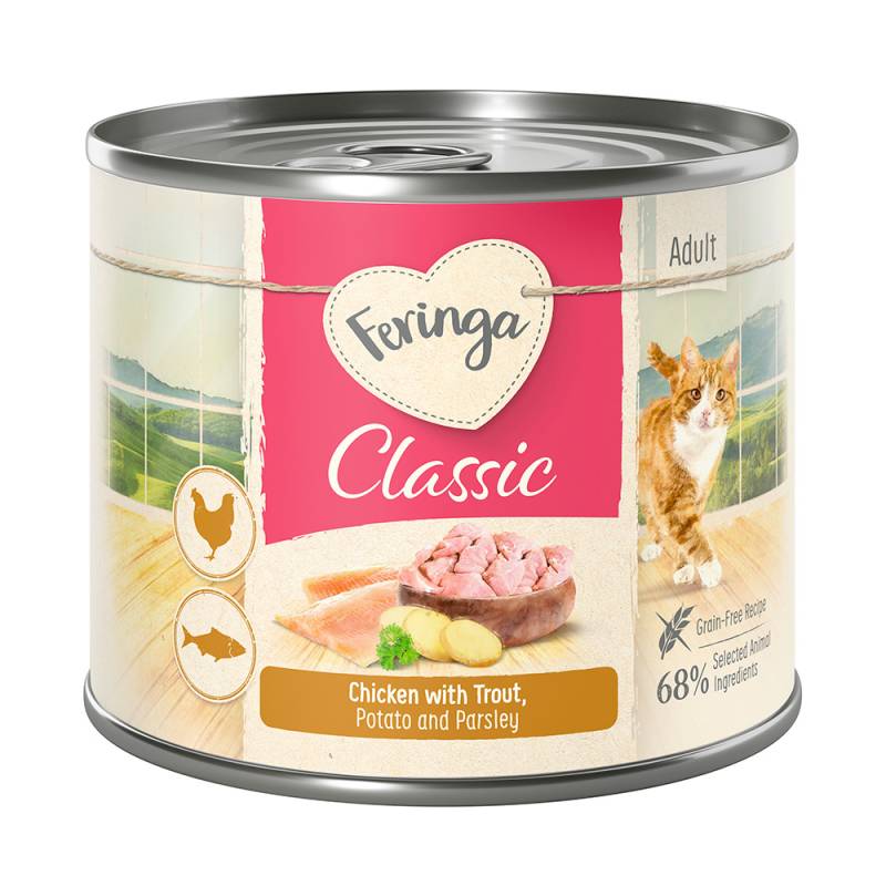 - 20% Feringa Katzenfutter nass 12 x 200 g  - Classic Meat Forelle & Huhn 12 x 200 g von Feringa