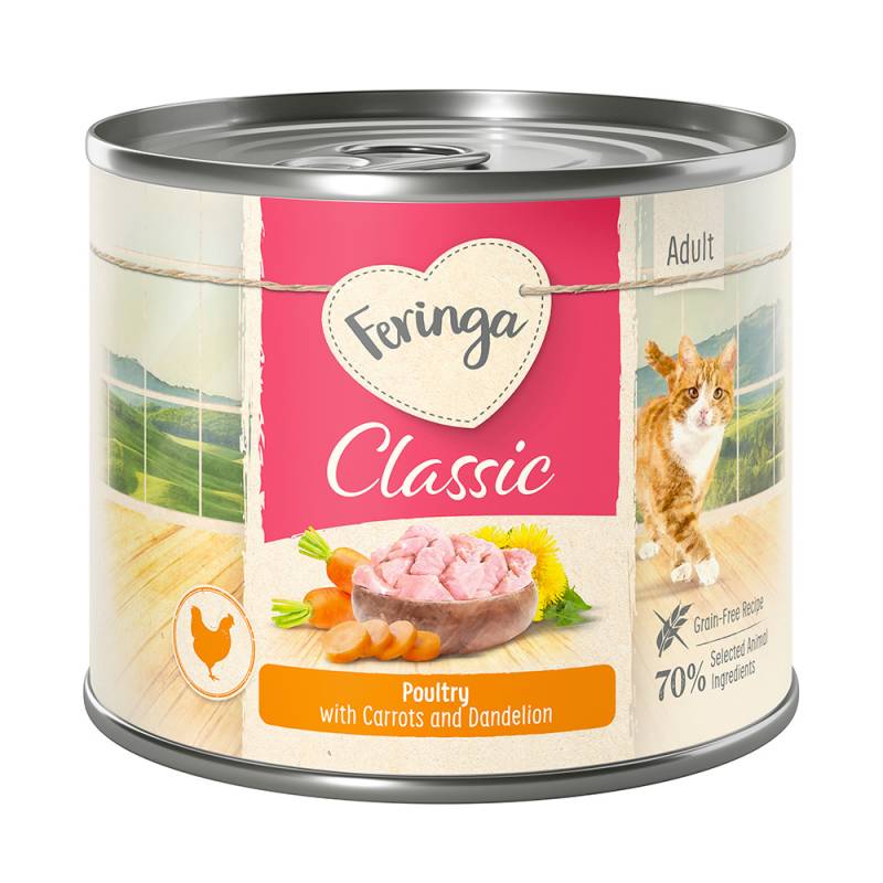 - 20% Feringa Katzenfutter nass 12 x 200 g  - Classic Meat Geflügel 12 x 200 g von Feringa