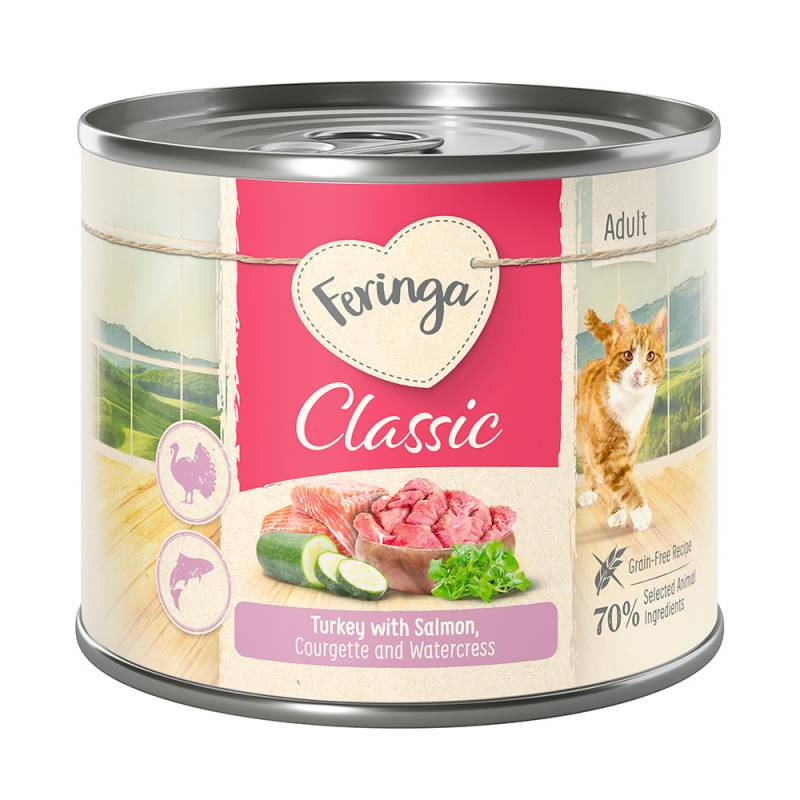 - 20% Feringa Katzenfutter nass 12 x 200 g  - Classic Meat Lachs & Pute 12 x 200 g von Feringa