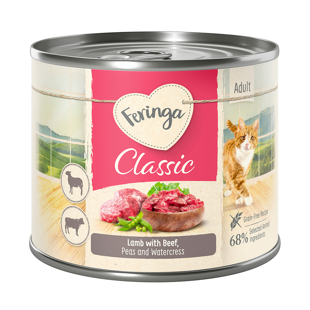 - 20% Feringa Katzenfutter nass 12 x 200 g  - Classic Meat Lamm & Rind 12 x 200 g von Feringa