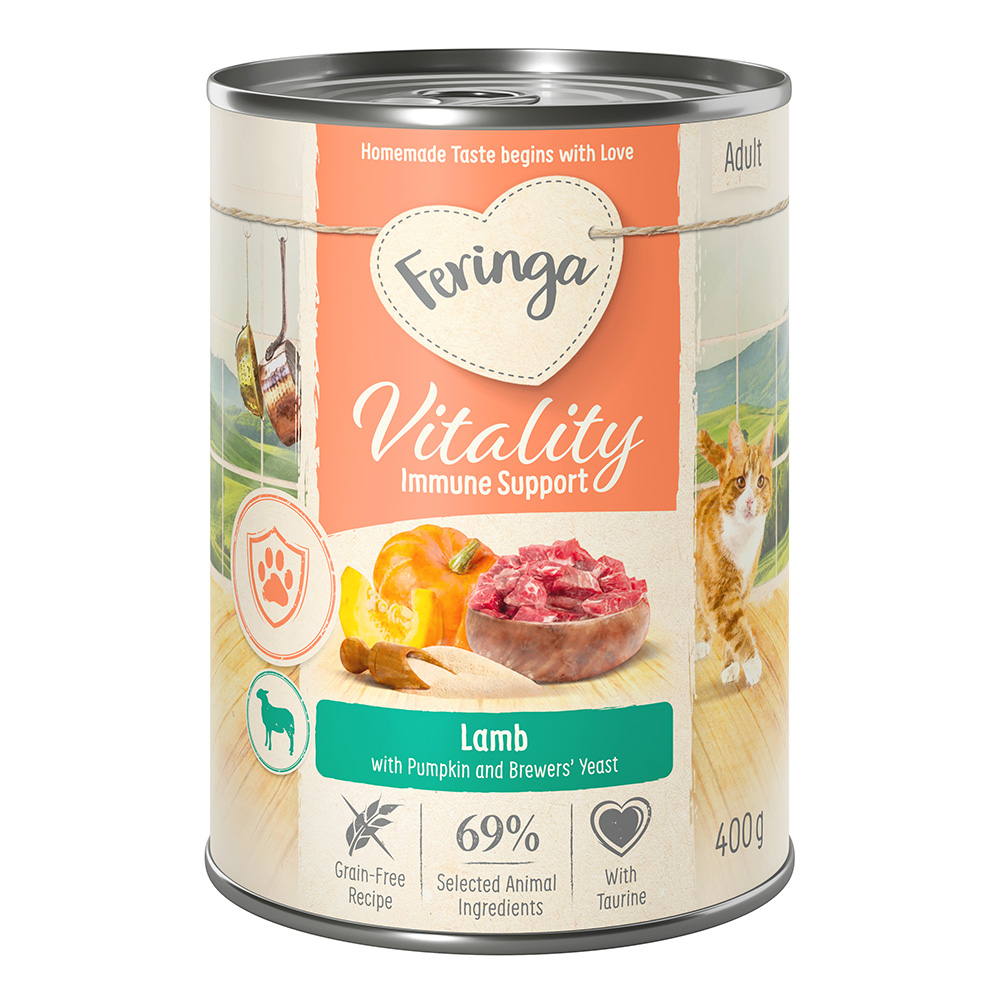 20% Rabatt! Feringa Vitality Katzenfutter nass - Immune Lamm 12 x 400 g von Feringa