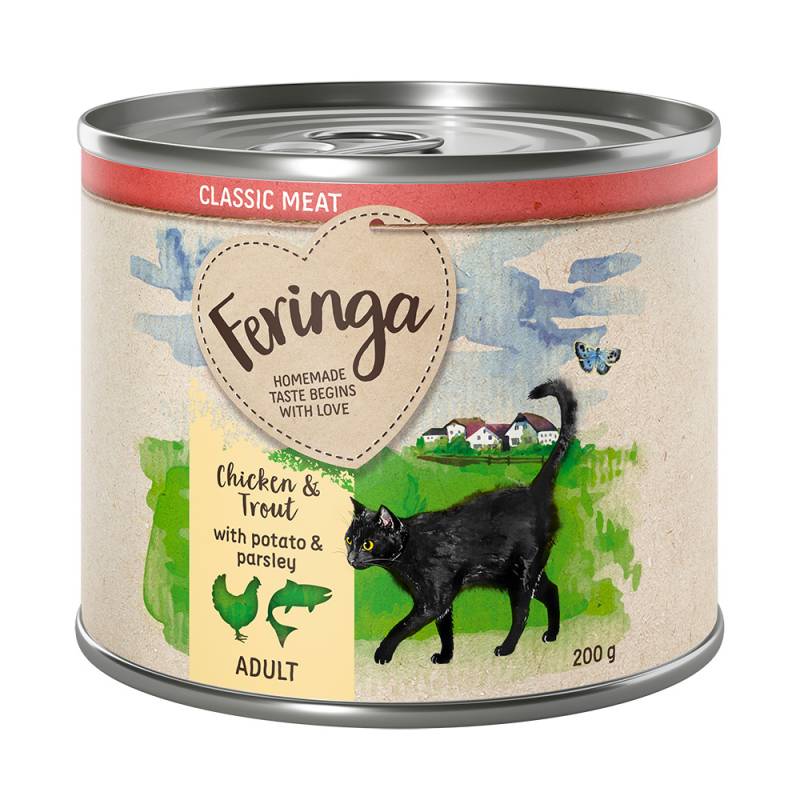 - 25% Feringa Classic, Single, Country Style cans 12x 200 g  - Classic Meat Forelle & Huhn 12 x 200 g von Feringa