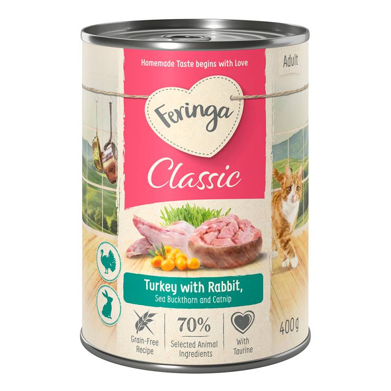 -25% Rabatt! 24 x 400 g Feringa Classic Meat Menü Kaninchen & Truthahn von Feringa