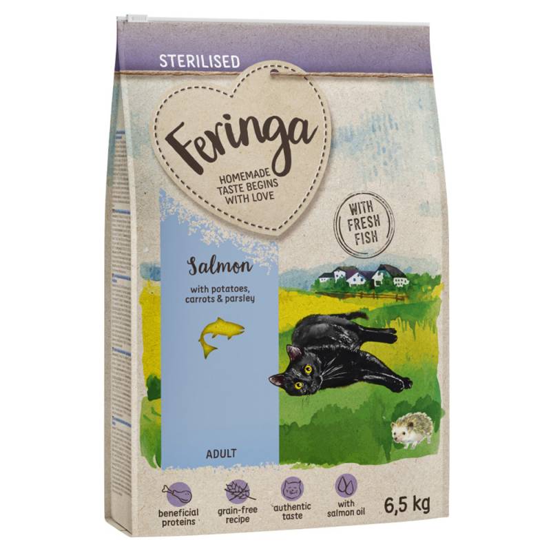 5€ sparen! Feringa Trockenfutter 6.5kg Adult Sterilised Lachs von Feringa