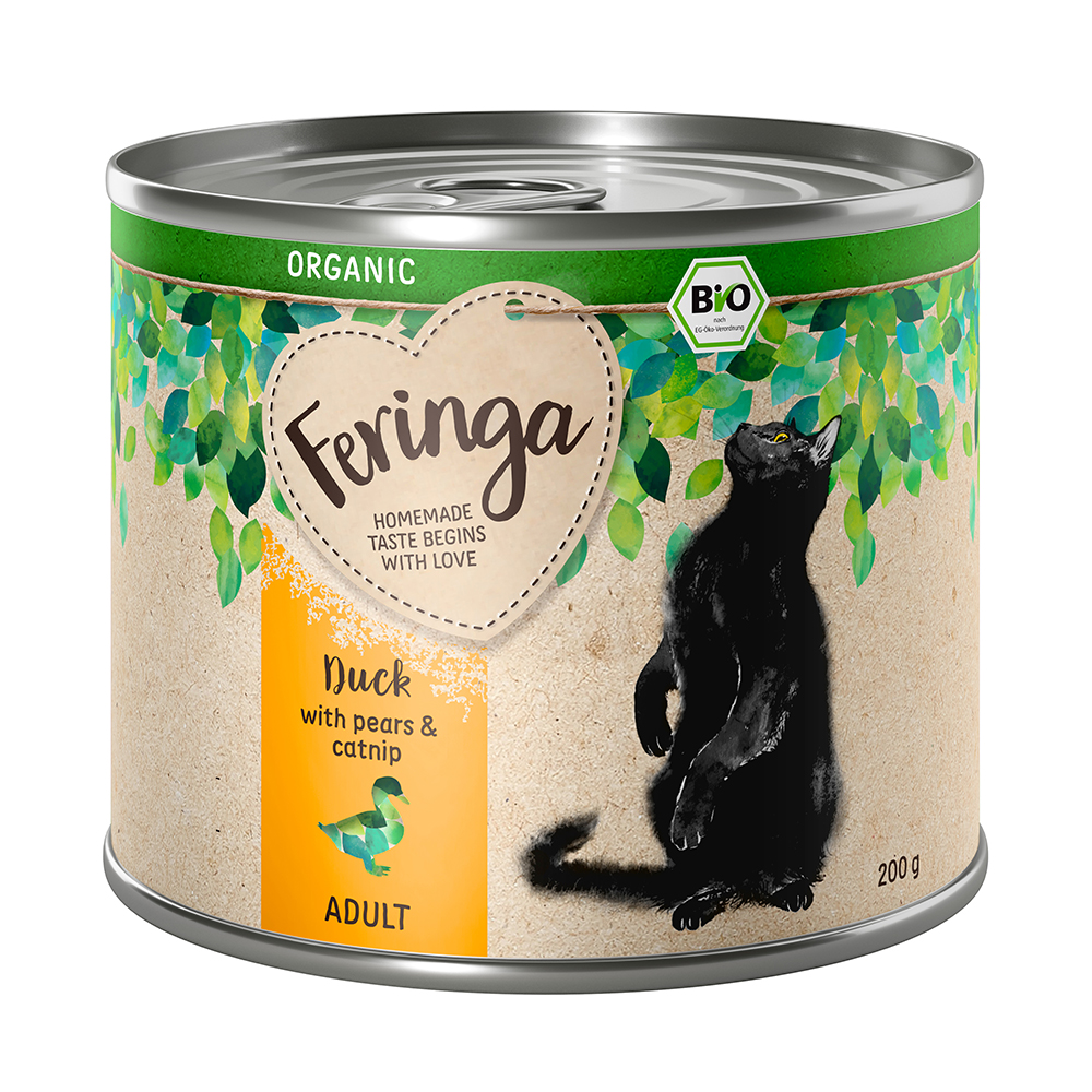 Feringa Bio Menü 6 x 200 g - Bio Ente mit Birne und Katzenminze von Feringa