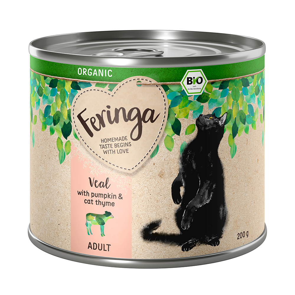 Feringa Bio Menü 6 x 200 g - Bio Kalb mit Kürbis und Katzengamander von Feringa