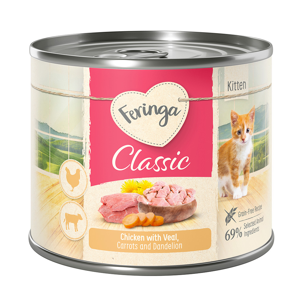 Feringa Classic Meat Menü Kitten 6 x 200 g - Huhn & Kalb von Feringa