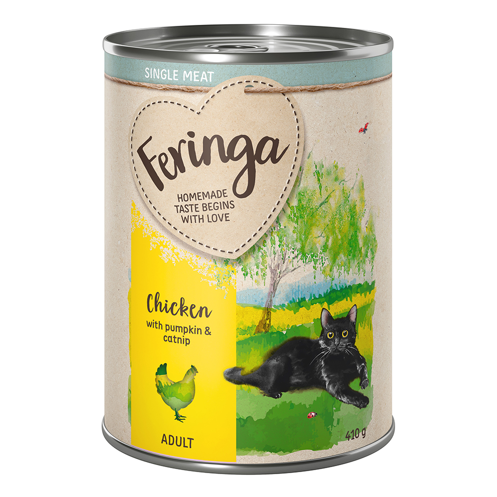 Feringa Single Meat Menü 12 x 410 g - Huhn mit Kürbis & Katzenminze von Feringa