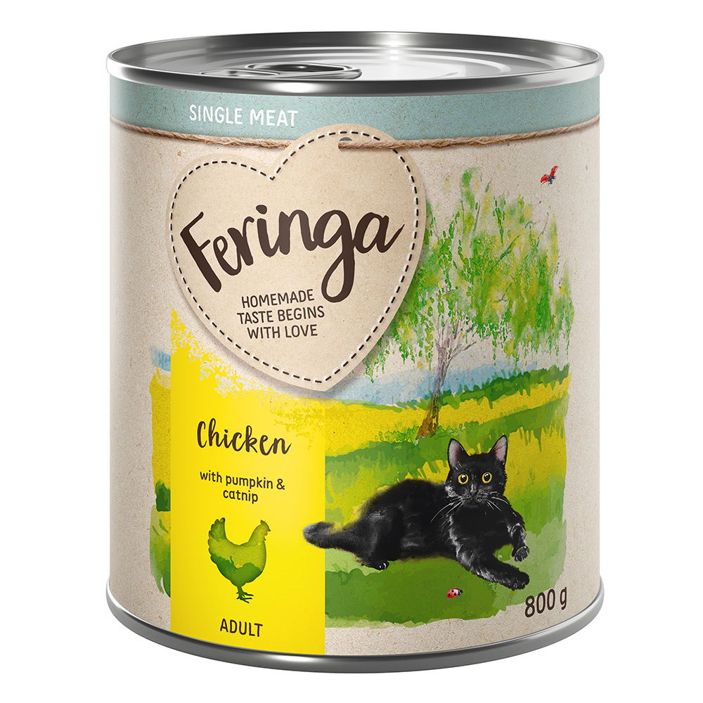 Feringa Single Meat Menü 12 x 800 g - Huhn mit Kürbis & Katzenminze von Feringa