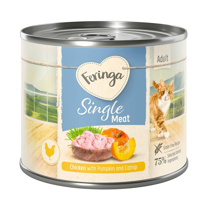 Feringa Single Meat Menü 6 x 200 g - Huhn mit Kürbis & Katzenminze von Feringa