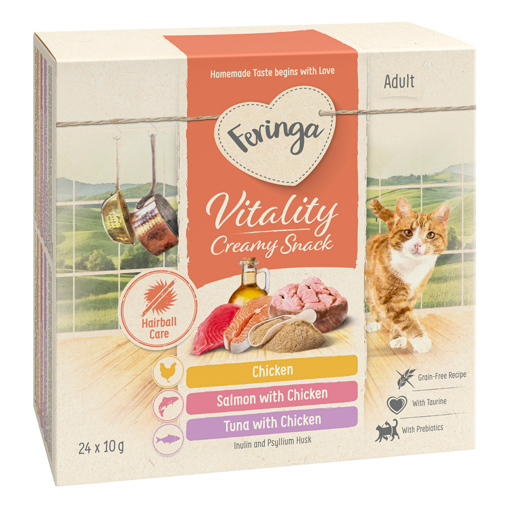 Sparpaket Feringa Vitality Creamy Snacks - Mix: 3 Sorten (48 x 10 g) von Feringa