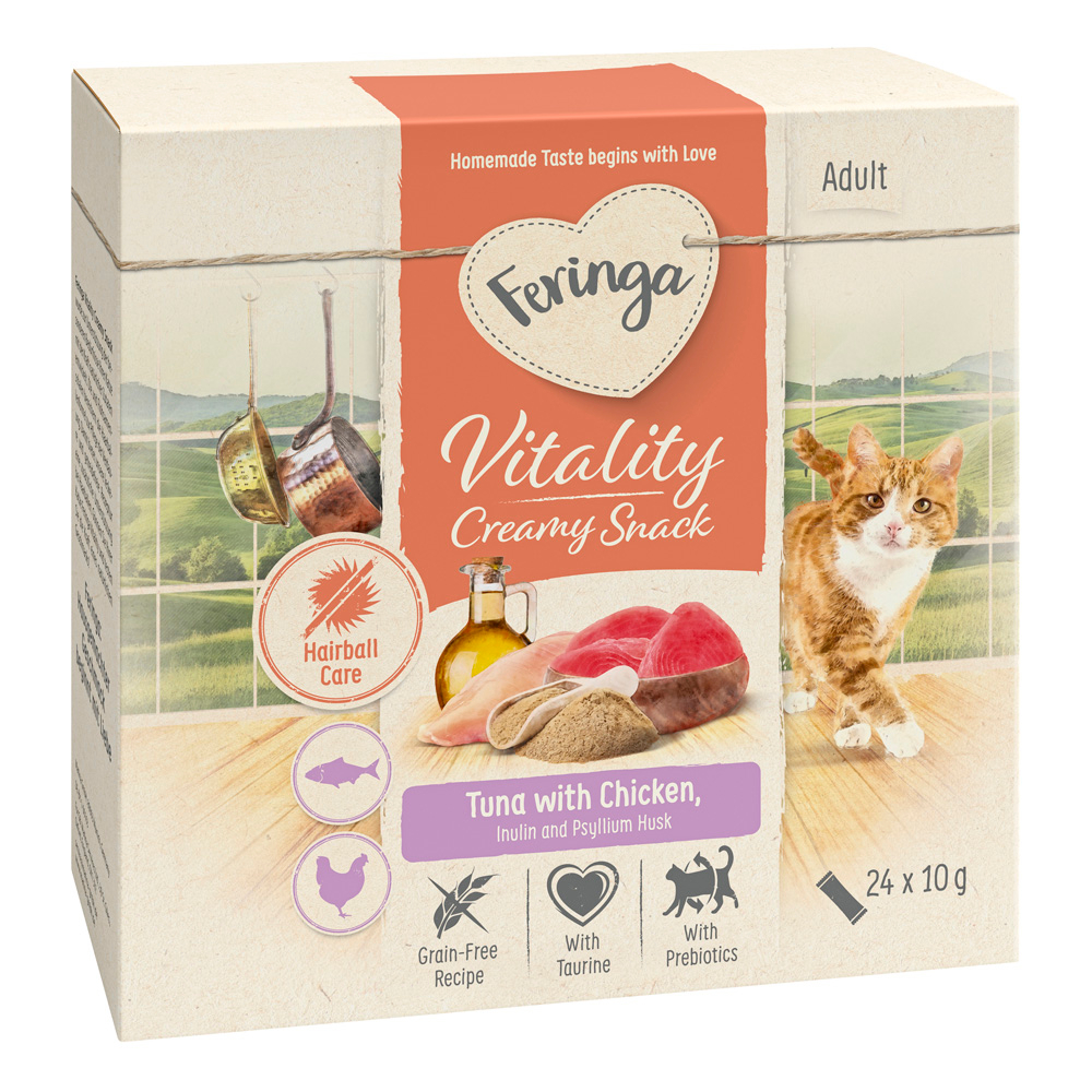 Sparpaket Feringa Vitality Creamy Snacks - Thunfisch mit Huhn (96 x 10 g) von Feringa