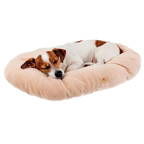 Ferplast Hundebett Katzenbett Huindekissen Relax Microfleece 65/6 Wattiertes Weiches Microfleece Waschbar Beige von Ferplast