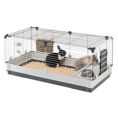 Ferplast - Meerschweinchen Käfig - Hasenkäfig - Kaninchenkäfig - Häuschen und Zubehör Inklusive - Viel Platz für Kaninchen - Öffnenden & Modular 120 x 60 x h 50 cm - Krolik, 120 von Ferplast