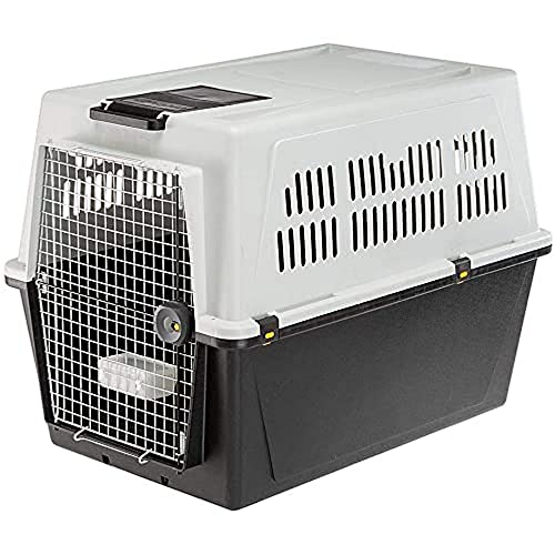 Ferplast Hundetransportbox Transportbox für große Hunde ATLAS 70, Reisebox für Hunde, Sicherheitsverriegelung, Lüftungsgitter, 68,5 x 101 x h 75,5 cm Grau von Ferplast