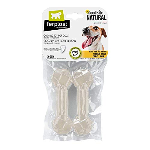 Ferplast 88060011 Goodbite Natural Chicken Bone M Hundekauspielzeug 70 g x 2, 13.5 x 4.4 x 2.1 cm von Ferplast