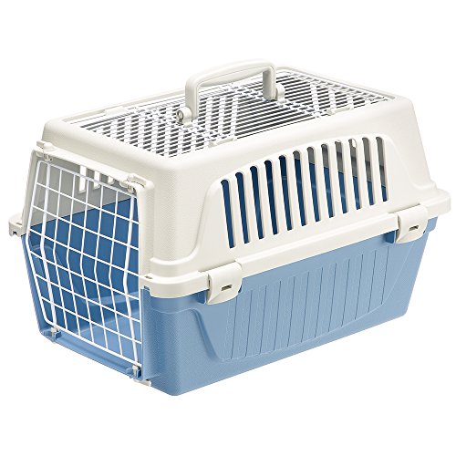 Ferplast Atlas 10 Transportbox für Katzen und Hunde, Oben zu öffnen, blau von Ferplast