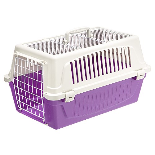 Ferplast Atlas 20 Transportbox für Katzen und Hunde, Oben zu öffnen, violett von Ferplast