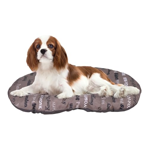 FERPLAST Hundebett & Katzenbett - Hundebett Mittel - Hundebett Waschbar - Hundekissen - Matte für Hundehütten, Zwinger und Auto - Hundebett Flauschig - Relax - 65 x 42 CM, M, BRAUN von Ferplast