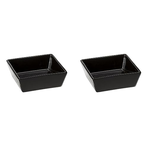 Ferplast COMEDERO DE Ceramica ALTAIR 500ML 14X14X5CM Negro (Packung mit 2) von Ferplast