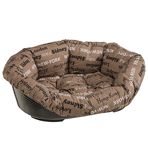 Ferplast Hundebett Hundesofa Katzenbett Hundematte Sofa' 12 Kunststoffkorb mit Waschbarem Gepolstertem Hundekissen, 114 x 83 x h 37 cm. von Ferplast