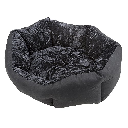 Ferplast Domino 50 Deluxe Schlafplatz für Katzen/Hunde, Baumwolle, 50 x 40 x 18 cm, Schwarz von Ferplast