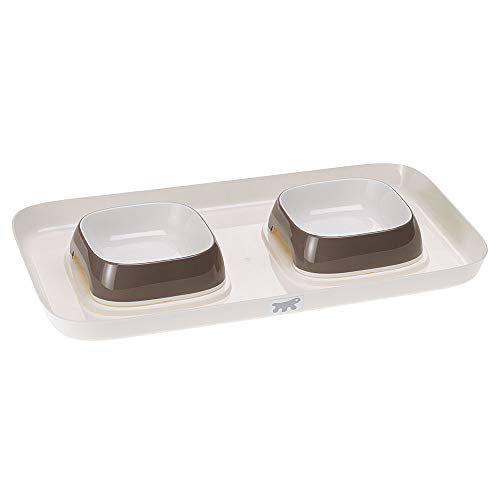 Ferplast Futterspender Glam Tray 400 ml, 40 x 23 x 4,5 cm, Grau von Ferplast