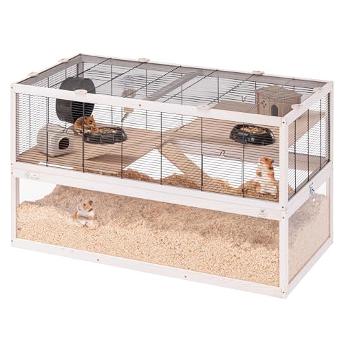 Ferplast Gabbia per Criceti DOMSTER, Gabbia per Topolini, 3 Piani, Con Accessori, Piattaforme e Scalette, Metallo Verniciato e Legno FSC, Base Trasparente, Gabbia Legno Criceto 100 x 50 x h 61 cm, Ferplast Gabbia per Criceti DOMSTER, Gabbia per Topolini, 3 Piani, Con Accessori, Piattaforme e Scalette, Metallo Verniciato e Legno FSC, Base Trasparente, Gabbia Legno Criceto 100 x 50 x h 61 cm, von Ferplast