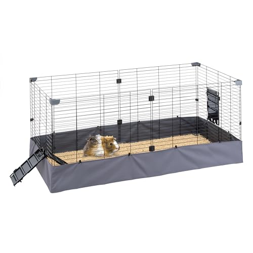 Ferplast Gehege für Meerschweinchen HUB 02, Ideal für kleine Tiere Käfig, Innen-/Außenbereich Tiergehege, Wasserdicht - Maschinenwaschbarer Boden, Erweiterbar und Modular, 140 x 71 x 59,5 cm von Ferplast