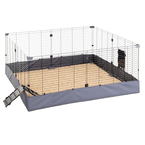 Ferplast Gehege für Meerschweinchen HUB 04, Ideal für kleine Tiere Käfig, Innen-/Außenbereich Tiergehege, Wasserdicht - Maschinenwaschbarer Boden, Erweiterbar und Modular, 140 x 140,5 x 59,5 cm von Ferplast