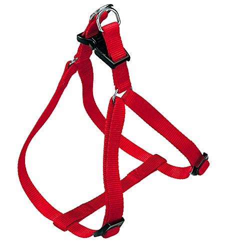 Ferplast Hundegeschirr Kleine Hunde EASY S, verstellbares Katzengeschirr, einfach zu tragen, 35–53 cm. Rot von Ferplast