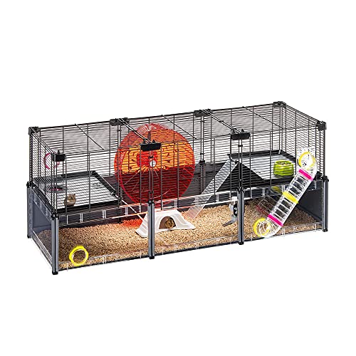 Ferplast Hamsterheim, Mäusekäfig MULTIPLA Hamster Large, aus Metallgitter und recyceltem Kunststoff, mit Zubehör, Modularer, 57007417 von Ferplast